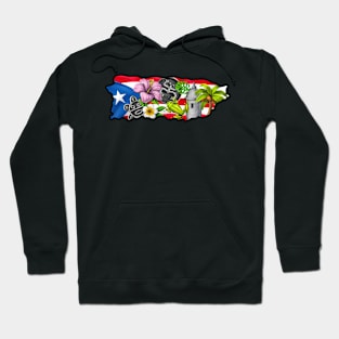 Puerto Rico Boricua Map Hoodie